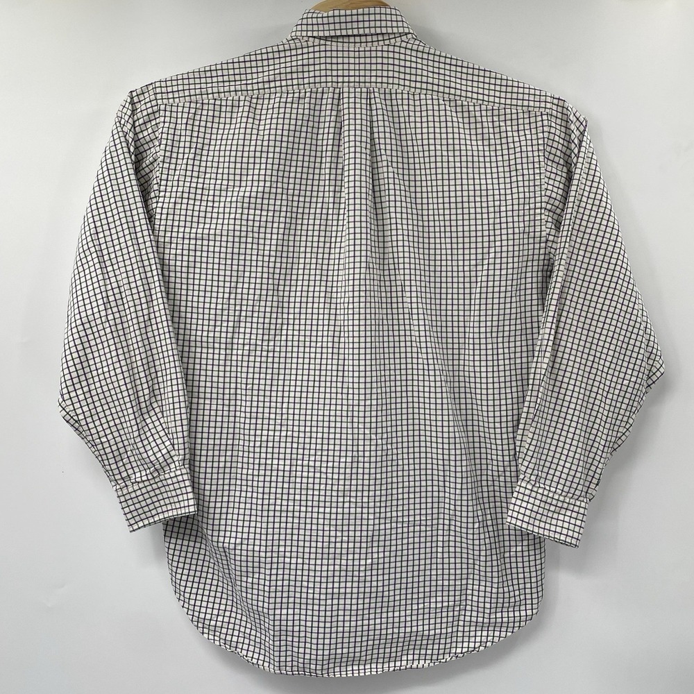 Ralph Lauren Golf Tilden Men's M White Green Purple Plaid Long Sleeve Shirt - Picture 3 of 4